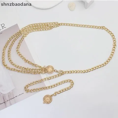 Dây Thắt Lưng Kim Loại vàng Nữ Dây Xích Eo Dài Nhiều Lớp Dây Xích Eo Đầm Dây Xích Trang Trí  Phong Cách Dây