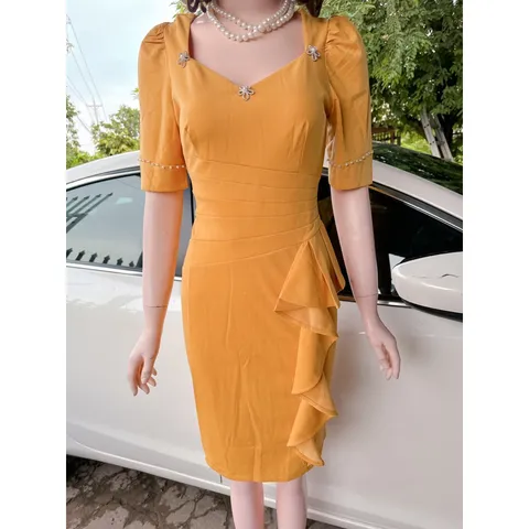 ĐẦM đính Ngọc SANG TRỌNG Hàng có sẵn giao ngay SML Giá  290k Chất liệu umi co giãn dễ mặc