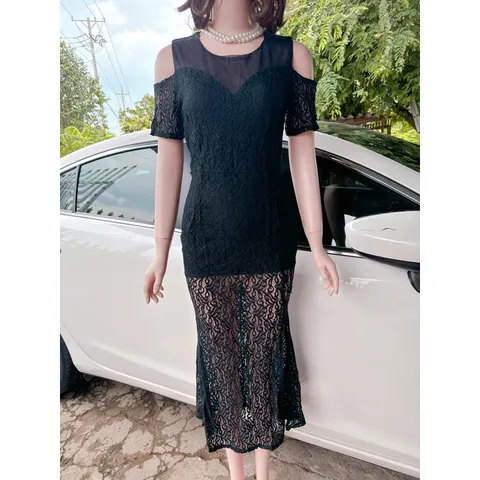 Đầm ren dạ hội dáng dài  Size S Hàng có sẵn giao ngay  Giá 250k Đúp lót 2 lớp