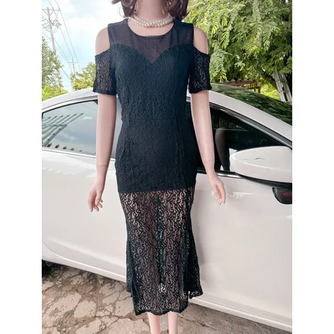 Đầm ren dạ hội dáng dài  Size S Hàng có sẵn giao ngay  Giá 250k Đúp lót 2 lớp