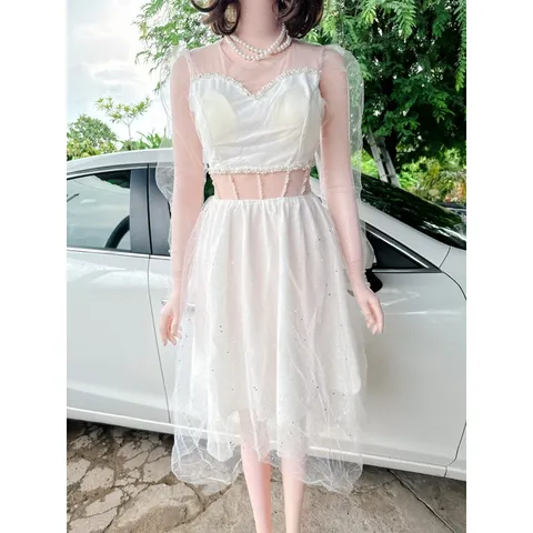 ĐẦM XOÈ TAY dài KIM TUYẾN ĐÍNH CƯỜM CAO cấp  Hàng có sẵn giao ngay  Giá 299k Có sẵn mút ngực  Đúp lót 2 lớp