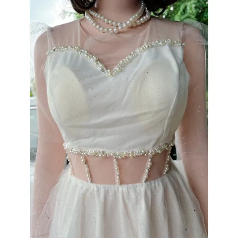 ĐẦM XOÈ TAY dài KIM TUYẾN ĐÍNH CƯỜM CAO cấp  Hàng có sẵn giao ngay  Giá 299k Có sẵn mút ngực  Đúp lót 2 lớp
