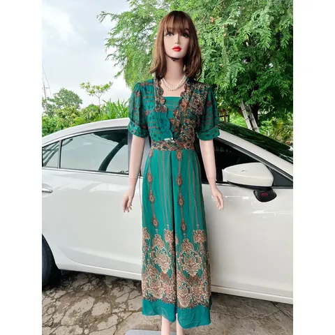 Đầm họa tiết sang trọng, có  BIGSIZE  thiết kế sang trọng, Đầm tặng mẹ, tặng bà Đầm đi tiệc  Hàng có sẵn giao ngay 3XL