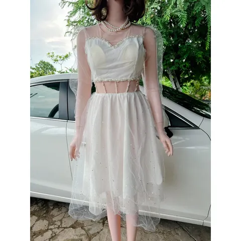 ĐẦM XOÈ TAY dài KIM TUYẾN ĐÍNH CƯỜM CAO cấp  Hàng có sẵn giao ngay  Giá 299k Có sẵn mút ngực  Đúp lót 2 lớp