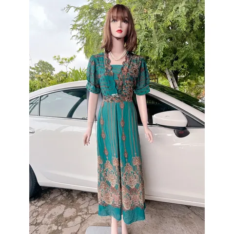 Đầm họa tiết sang trọng, có  BIGSIZE  thiết kế sang trọng, Đầm tặng mẹ, tặng bà Đầm đi tiệc  Hàng có sẵn giao ngay 3XL
