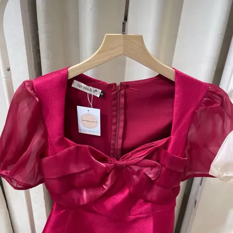 Đầm nơ ngực phối tơ Hàng có sẵn giao ngay 2XL Giá 290k, có đủ size tới 90kg , có Bigsize  Chất liệu tapta xịn phối tơ