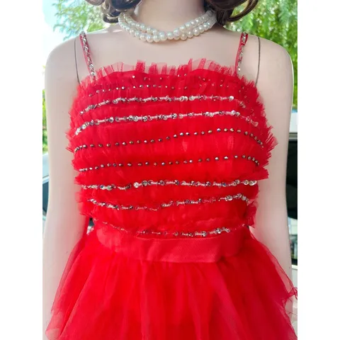 Đầm tiệc CÔNG CHÚA tầng đính đá siêu xinh , BỒNG BỀNH TIỂU THƯ, KÈM DÂY ĐAI XINH XẮN. MẶC ĐI ĐÂU CŨNG XINH