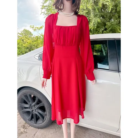 Đầm  nhún nguc, tôn eo Hàng có sẵn giao ngay XL Đúp lót 2 lớp Chất liệu chifffon cao cấp  Giá 290k Đủ size tới 80kg