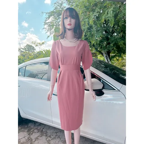 Đầm Nữ Tay cách điệu thanh lịch ,xếp li giữa váy Hàng có sẵn giao ngay  Giá 290k Hàng cao cấp  Đủ size tới 70kg