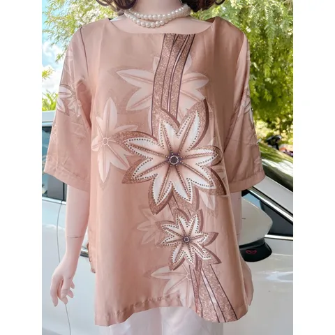 Áo lụa trung niên ép đá cao cấp mềm mịn mát, ko bai ko xù + quần lụa Đủ size Giá 290k/ cả set Chất liệu lụa Latin xịn