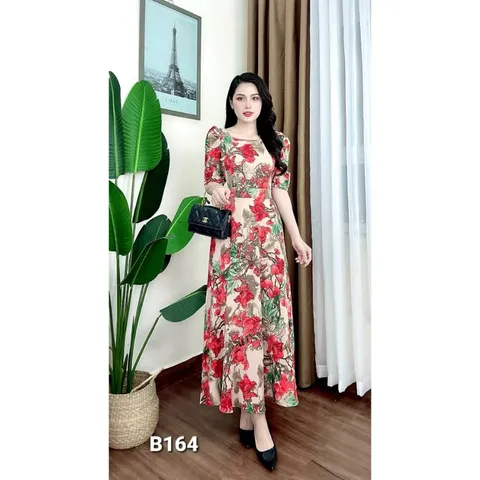 Đầm siêu duyên dáng✌️Dễ bận và tôn dáng vô cùng ☘ Chất liệu: Lụa Korea  cao cấp loại 1 ( Xịn đẹp hơn Mango ) mềm