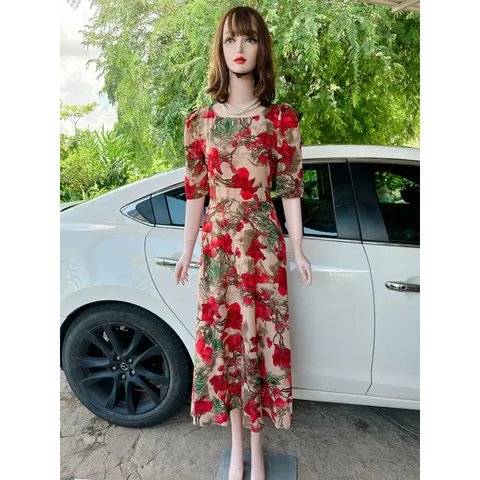 Đầm siêu duyên dáng✌️Dễ bận và tôn dáng vô cùng ☘ Chất liệu: Lụa Korea  cao cấp loại 1 ( Xịn đẹp hơn Mango ) mềm