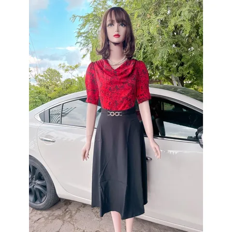 Đầm công sở chất liệu lụa mango mịn Có đủ size tới 3Xl là 75kg mặc vừa Hàng có sẵn giao ngay Giá 299k Hình thật chụp