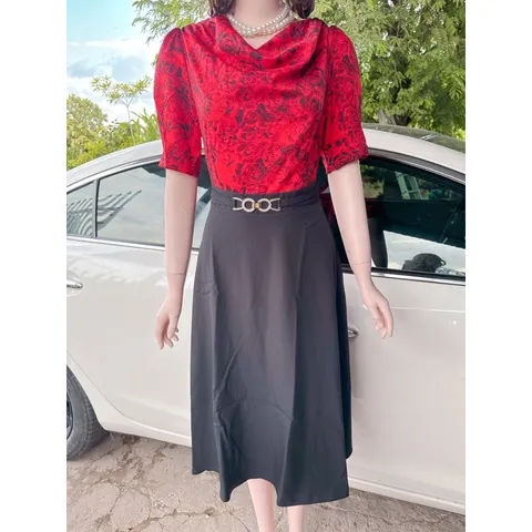 Đầm công sở chất liệu lụa mango mịn Có đủ size tới 3Xl là 75kg mặc vừa Hàng có sẵn giao ngay Giá 299k Hình thật chụp
