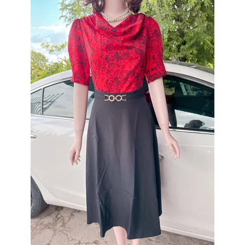 Đầm công sở chất liệu lụa mango mịn Có đủ size tới 3Xl là 75kg mặc vừa Hàng có sẵn giao ngay Giá 299k Hình thật chụp