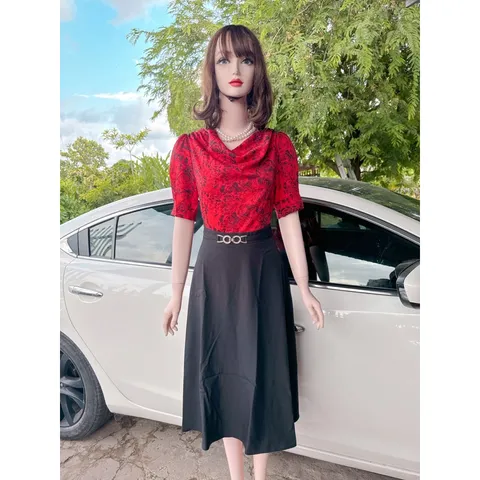 Đầm công sở chất liệu lụa mango mịn Có đủ size tới 3Xl là 75kg mặc vừa Hàng có sẵn giao ngay Giá 299k Hình thật chụp