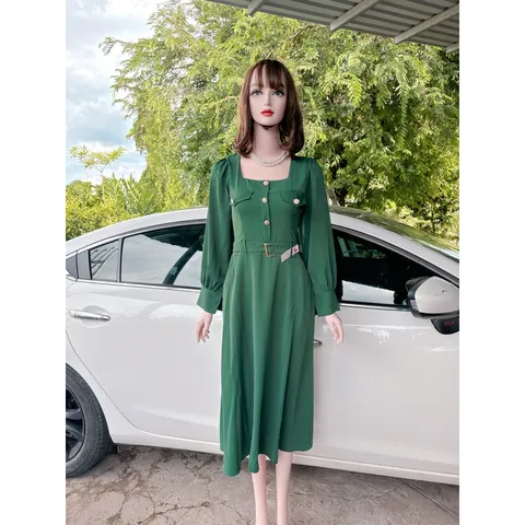 Đầm feesize 40-70kg , bo thun co giãn sau lưng dễ chịu Giá 290k Màu nude + màu xanh lá Hàng có sẵn giao ngay