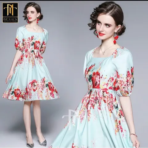 Đầm hoạ tiết siêu đẹp, có đủ size tới 80kg Giá 290k Hàng có sẵn giao ngay SMLXL chuyên hàng thiết kế đẹp cao cấp