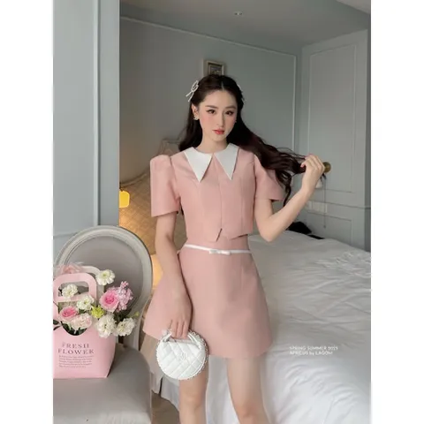 Set thiết kế phong cách tiểu thư tao nhã SET ÁO THIẾT KẾ KÈM CHÂN VÁY  BỘ NỮ THIẾT KẾ ĐẸP VÀ XINH XẮN Giá 290k / set