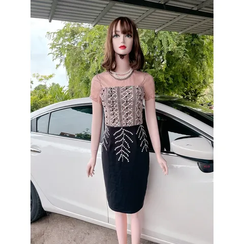 Đầm đính kết siêu đẹp, Có sẵn mút ngực Giá 290k Có co giãn dễ mặc  Hàng có sẵn giao ngay chuyên hàng thiết kế đẹp