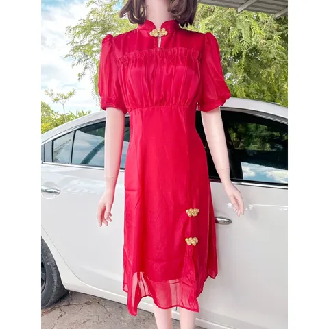 Đầm đỏ 2 lớp  Hàng có sẵn LXL Giá 290k Hàng đẹp hàng xịn đẹp cao cấp  chuyên hàng thiết kế đẹp, xịn, đúp lót 2 lớp