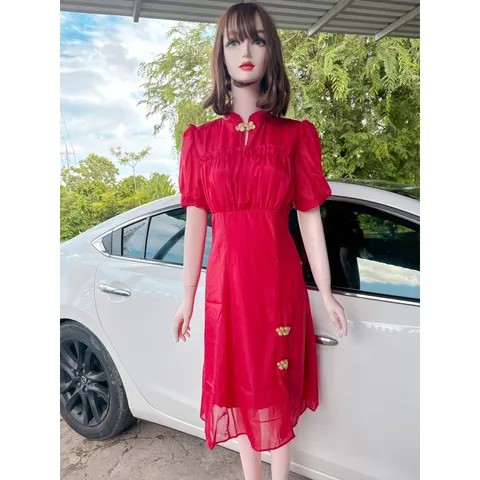 Đầm đỏ 2 lớp  Hàng có sẵn LXL Giá 290k Hàng đẹp hàng xịn đẹp cao cấp  chuyên hàng thiết kế đẹp, xịn, đúp lót 2 lớp