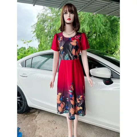 Đầm họa tiết siêu đẹp Giá 299k Chất liệu thun umi cao cấp Đủ size tới 80kg