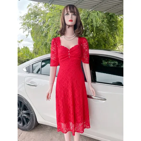 Đầm ren cao cấp tay lỡ dự tiệc đi chơi thoải mái, có co giãn dễ mặc  Hàng có sẵn giao ngay , có size tới 80kg Giá 299k
