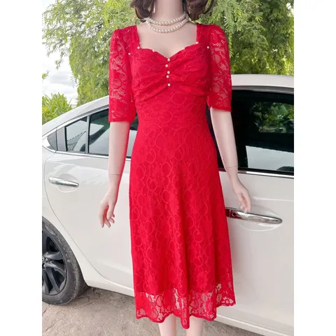 Đầm ren cao cấp tay lỡ dự tiệc đi chơi thoải mái, có co giãn dễ mặc  Hàng có sẵn giao ngay , có size tới 80kg Giá 299k