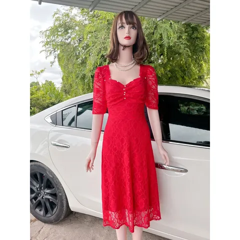 Đầm ren cao cấp tay lỡ dự tiệc đi chơi thoải mái, có co giãn dễ mặc  Hàng có sẵn giao ngay , có size tới 80kg Giá 299k