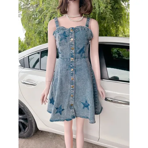 Đầm Jean cao cấp Hàng có sẵn giao ngay Giá 290k Chất liệu jean Hàng Quảng châu