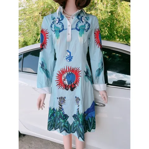 Đầm hoạ tiết siêu sang, có size tới XL Giá 290k Hàng có sẵngiao ngay , màu hồng và màu xanh