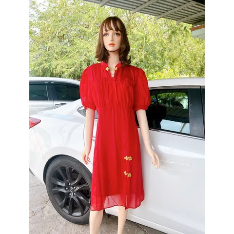 Đầm đỏ 2 lớp  Hàng có sẵn XL Giá 290k Hàng đẹp