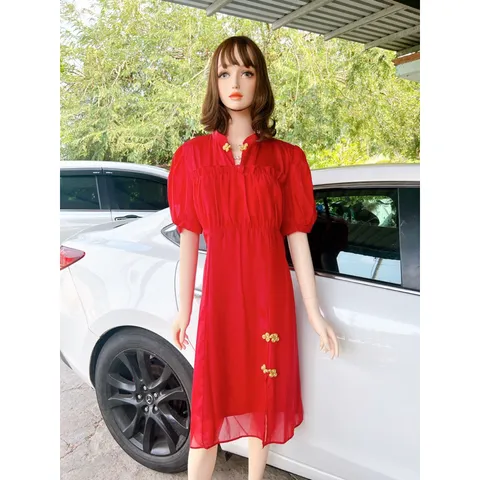 Đầm đỏ 2 lớp  Hàng có sẵn XL Giá 290k Hàng đẹp