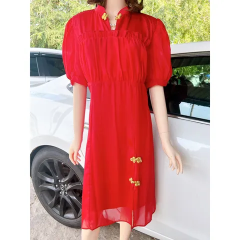 Đầm đỏ 2 lớp  Hàng có sẵn XL Giá 290k Hàng đẹp