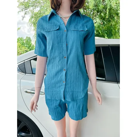 Set Đồ Bộ, Chất Vải Đũi Tơ Nhật, , Quần Lưng Chun co giãn dễ mặc, Set Đồ Du Lịch, Set Mặc Nhà Sang Chảnh, quần
