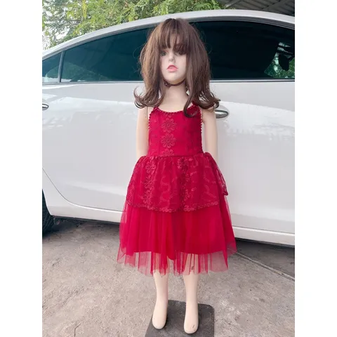 Đầm yếm công chúa cột cổ, hở lưng mát mẻ, nơ to sau lưng Giá 160k Hàng có sẵn giao ngay  Chất liệu ren cao cấp