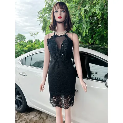 Đầm body ren đính hoa nổi, đúp lót 2 lớp, có sẵn mút ngực  Size SM Hàng có sẵn giao ngay  Giá 290k Màu đen