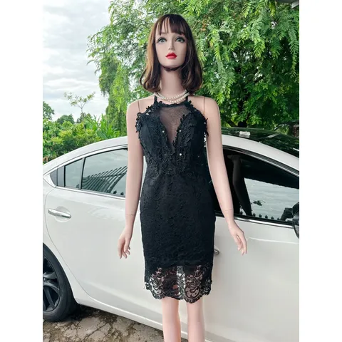 Đầm body ren đính hoa nổi, đúp lót 2 lớp, có sẵn mút ngực  Size SM Hàng có sẵn giao ngay  Giá 290k Màu đen