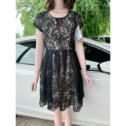 Đầm Nữ Dáng Xòe Ren Hoa tiết Cao Cấp, Dạo Phố Dự Tiệc, Che Khuyết Điểm , Tôn Dáng, có sẵn mút ngực  Hàng có sẵn giao