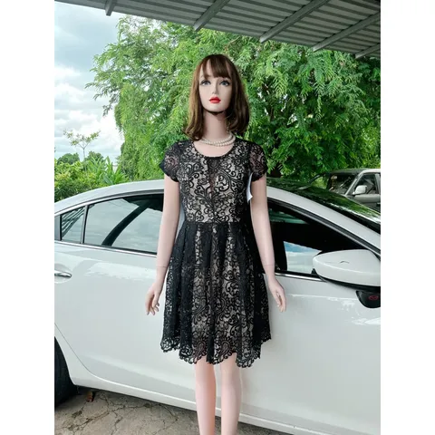 Đầm Nữ Dáng Xòe Ren Hoa tiết Cao Cấp, Dạo Phố Dự Tiệc, Che Khuyết Điểm , Tôn Dáng, có sẵn mút ngực  Hàng có sẵn giao