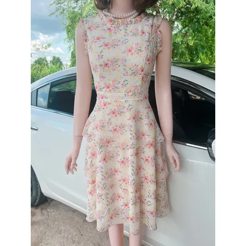 Đầm hoa tầng đúp lót 2 lớp  Giá 290k Hàng có sẵn giao ngay Chất liệu chiffon cao cấp Có sẵn mút ngực