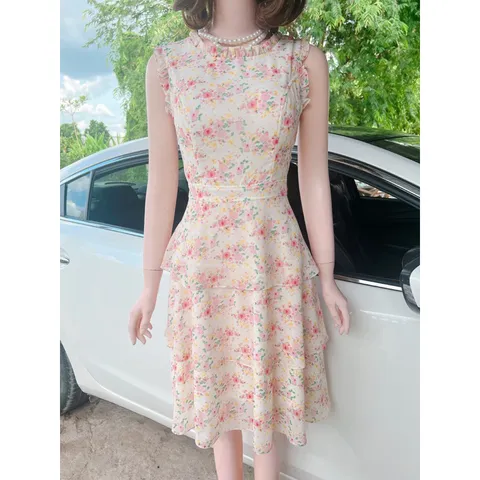 Đầm hoa tầng đúp lót 2 lớp  Giá 290k Hàng có sẵn giao ngay Chất liệu chiffon cao cấp Có sẵn mút ngực
