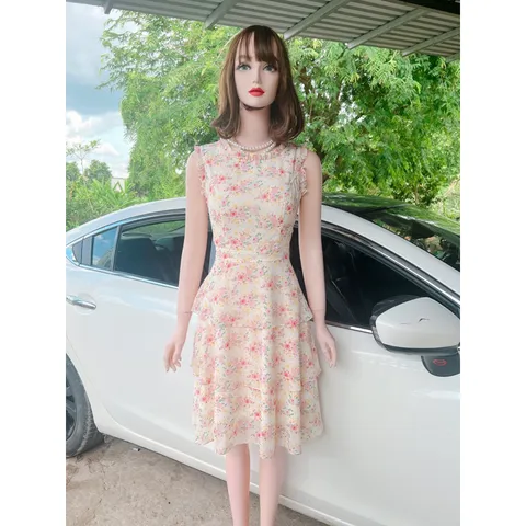 Đầm hoa tầng đúp lót 2 lớp  Giá 290k Hàng có sẵn giao ngay Chất liệu chiffon cao cấp Có sẵn mút ngực