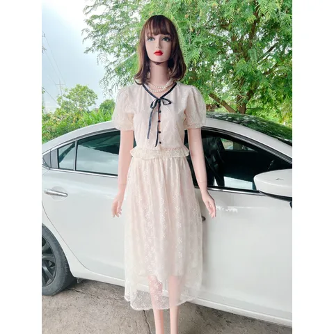 Không mơ cổ tích hoang đường  Chỉ mơ những lúc bình thường vẫn xinh 🥰🥰 SÉT REN NUDE MIDI TIỂU THƯ NƠ ĐEN