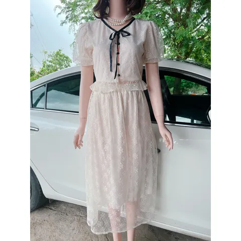 Không mơ cổ tích hoang đường  Chỉ mơ những lúc bình thường vẫn xinh 🥰🥰 SÉT REN NUDE MIDI TIỂU THƯ NƠ ĐEN