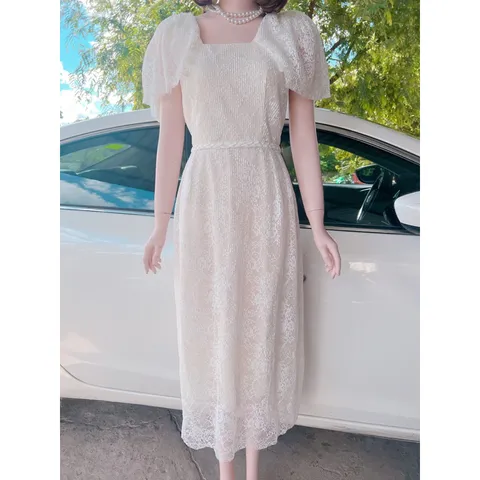 Đầm ren tay canh tiên che khuyết điểm Giá 320k Hàng có săẵn giao ngay Size XL dưới 70kg mặc vừa form to