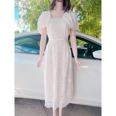 Đầm ren tay canh tiên che khuyết điểm Giá 320k Hàng có săẵn giao ngay Size XL dưới 70kg mặc vừa form to