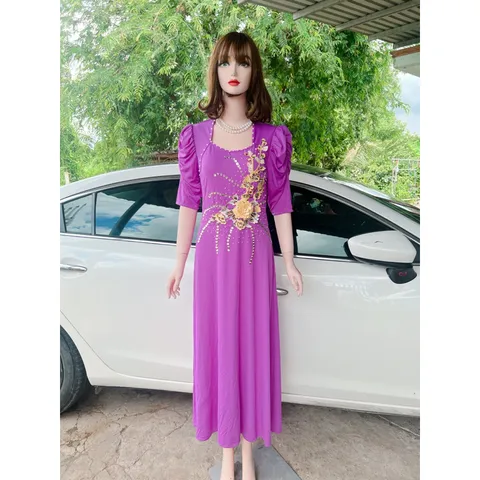Đầm Trung Niên Dự Tiệc Sang Trọng Thiết kế dáng đầm suông dáng dài bigsize nổi bật, tay lỡ,  • Sản phẩm gồm nhiều size