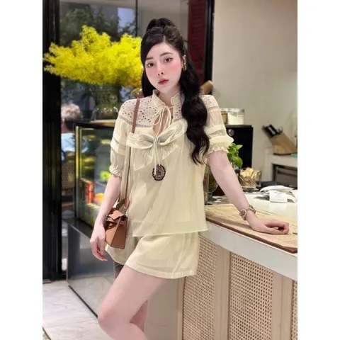 Set bộ lụa tơ cao cấp Size sml mặc vừa Giá 450k HÀng có sẵn giao ngay Hình thật sản phẩm 100%